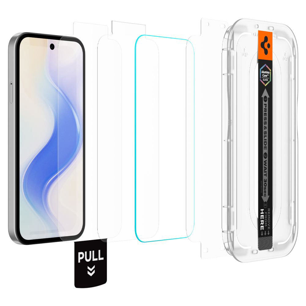 Spigen GlastR EZ FIT Pro HD védőfólia Google Pixel 10a készülékhez, Edzett üveg, Teljes ragasztás, 2 darabos készlet AGL11364
