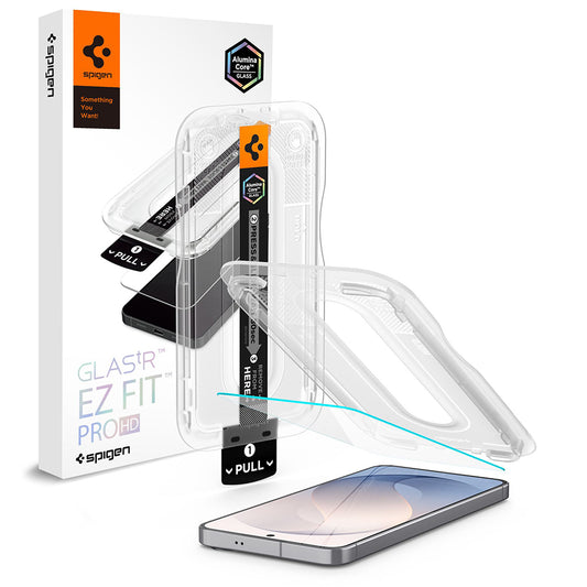 Spigen GlastR EZ FIT Pro HD képernyővédő fólia Samsung Galaxy S26 FE S741 készülékhez, Edzett üveg, Teljes ragasztó AGL11996