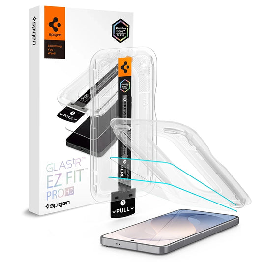 Spigen GlastR EZ FIT Pro HD képernyővédő fólia Samsung Galaxy S26 FE S741 készülékhez, edzett üveg, teljes ragasztó, 2 darabos készlet AGL11811