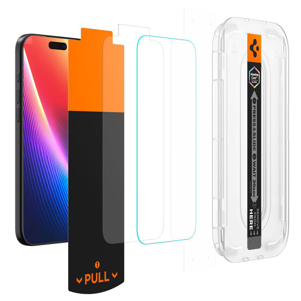 Spigen GlastR EZ FIT Pro védőfólia Apple iPhone 17 Air készülékhez, Edzett üveg, Teljes ragasztás