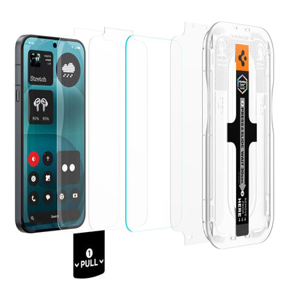 Spigen GlastR EZ FIT Pro képernyővédő fólia Nothing Phone (4a) Pro készülékhez, Edzett üveg, Teljes ragasztó, 2 darabos készlet AGL11681