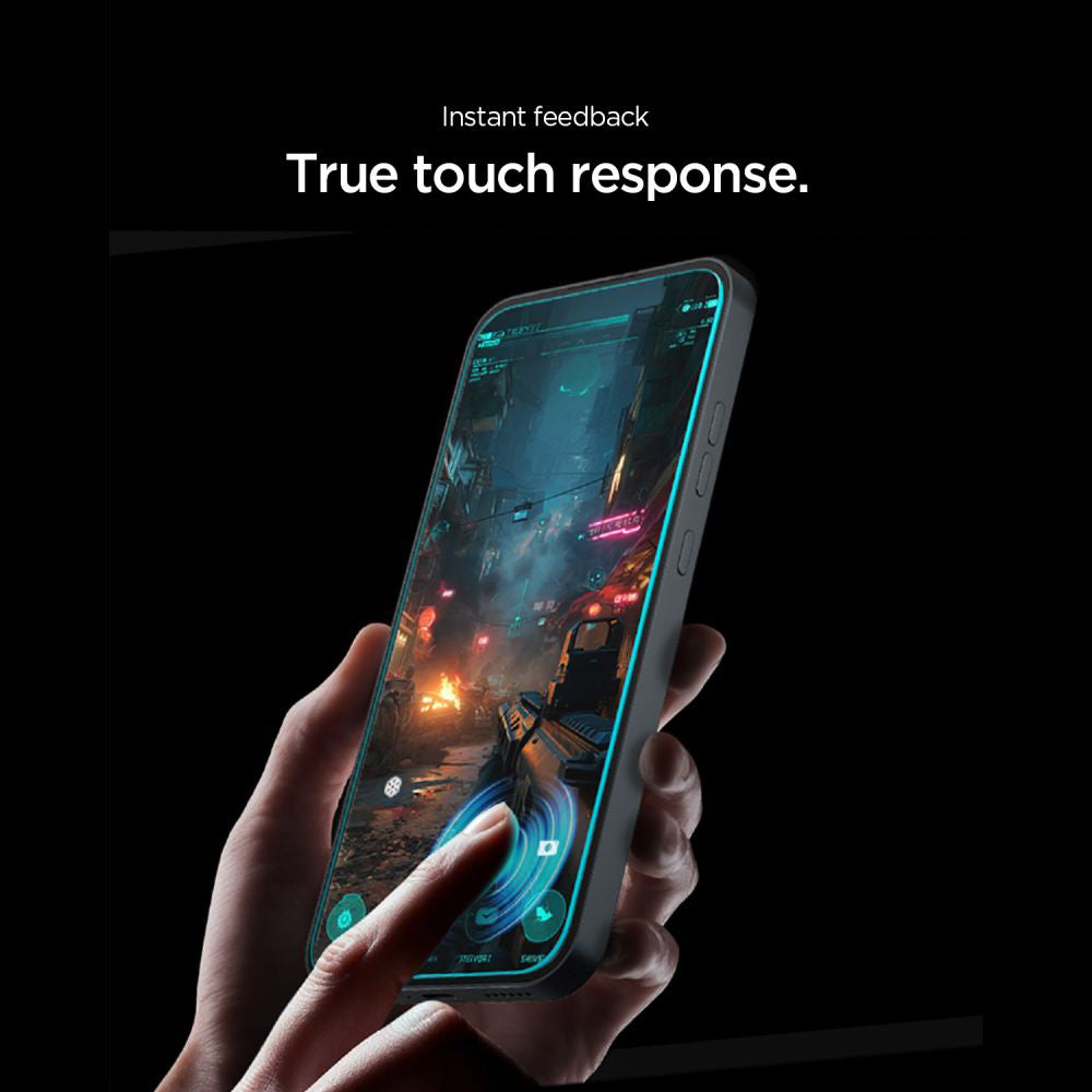 Spigen GlastR EZ FIT Pro képernyővédő fólia Nothing Phone (4a) Pro készülékhez, Edzett üveg, Teljes ragasztó, 2 darabos készlet AGL11681