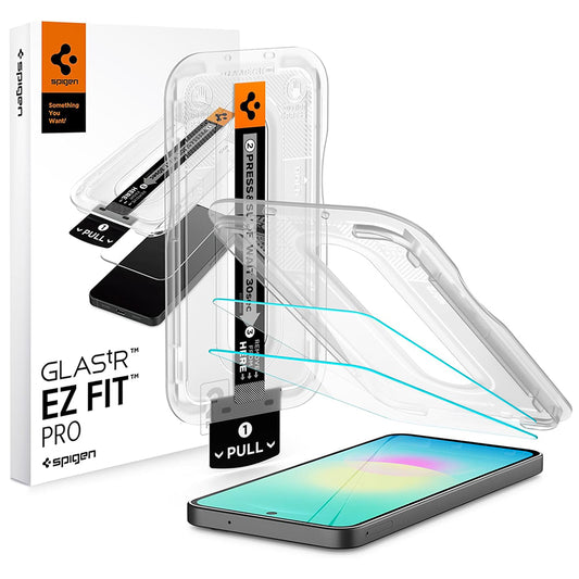 Spigen GlastR EZ FIT Pro képernyővédő fólia Samsung Galaxy A27 5G-hez, edzett üveg, teljes ragasztó, 2 darabos készlet AGL11809