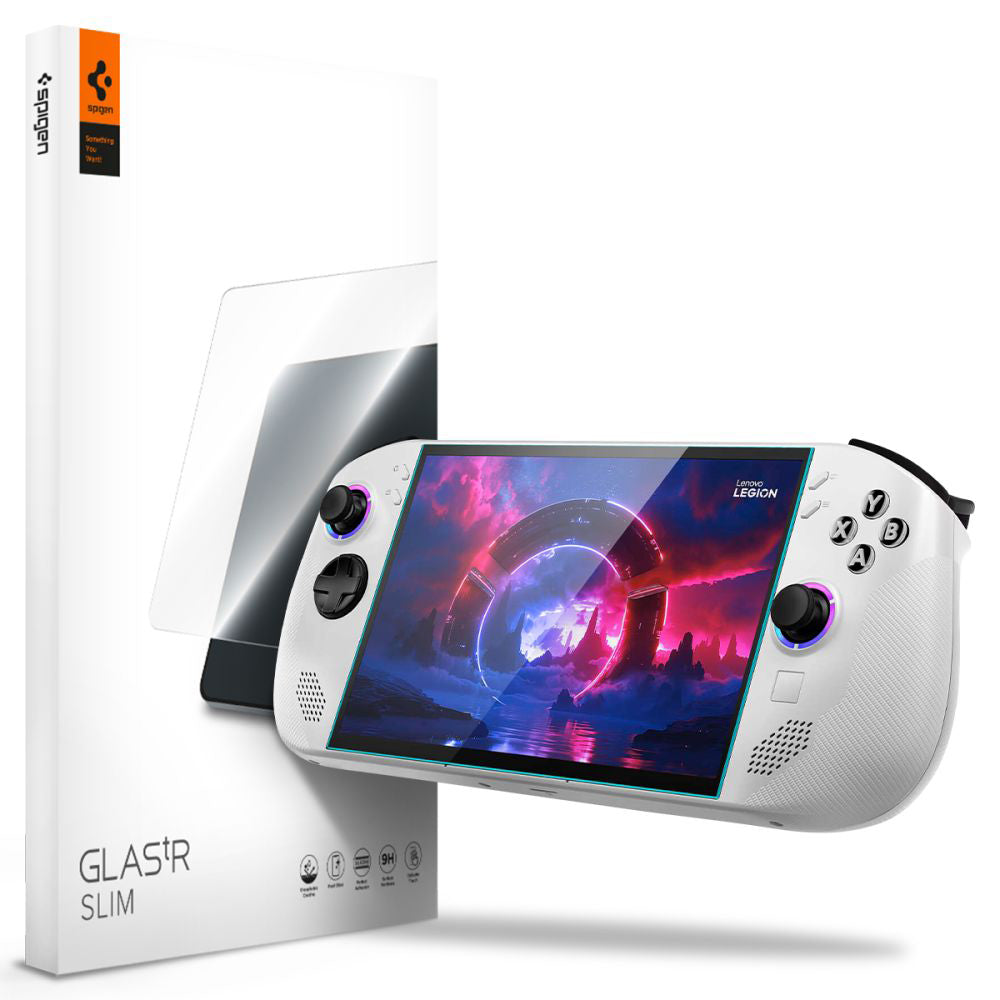 Spigen GlastR Slim védőfólia Lenovo Legion Go S készülékhez, Edzett üveg, Teljes ragasztás, 2 darabos készlet AGL09773
