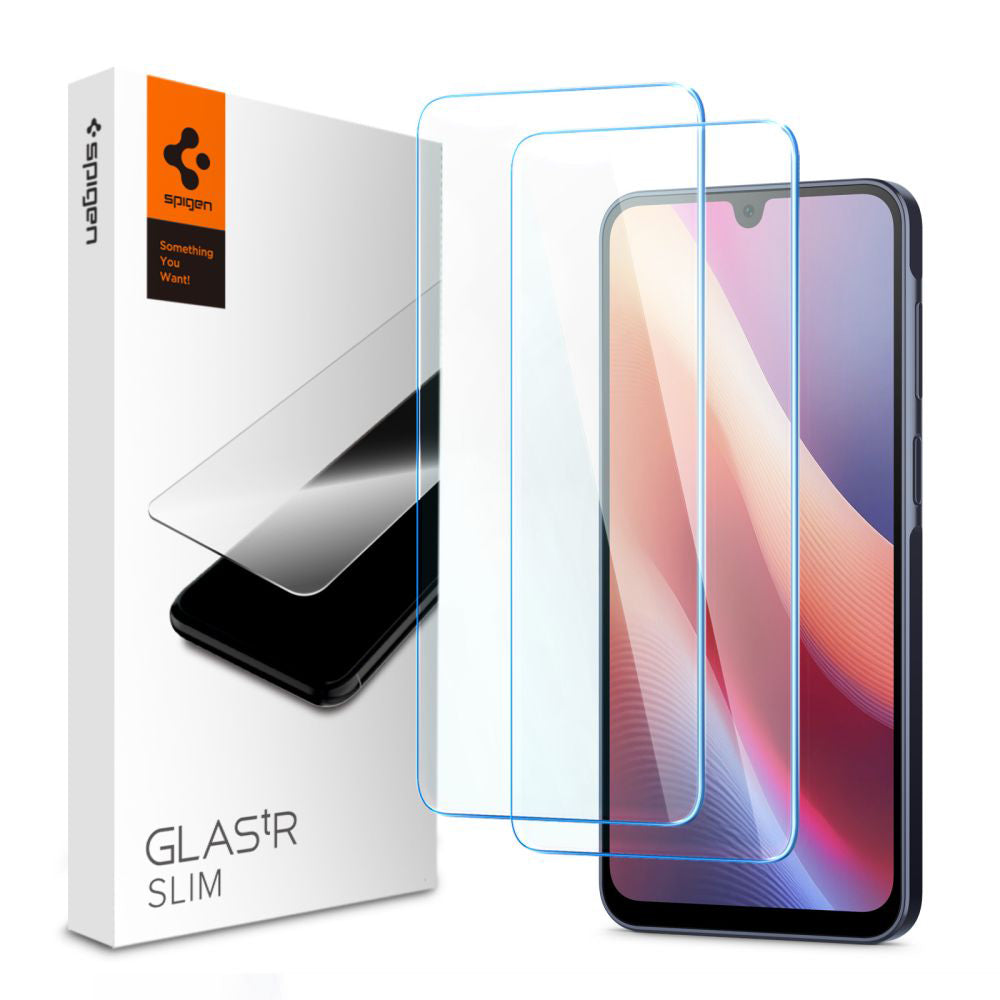 Spigen GlastR Slim képernyővédő fólia Samsung Galaxy A26 A266 / A16 5G A166 / A16 4G A165 készülékekhez, Edzett üveg, Teljes ragasztás, 2 darabos készlet