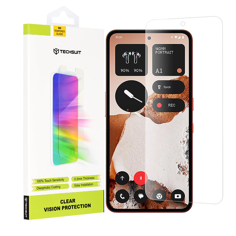 Techsuit Clear Vision képernyővédő fólia Nothing CMF Phone 2 Pro-hoz, edzett üveg, teljes ragasztóval