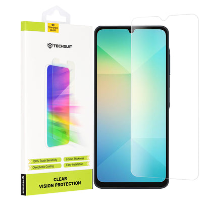 Techsuit Clear Vision képernyővédő fólia Samsung Galaxy A06 A065 készülékhez, edzett üveg, teljes ragasztóval