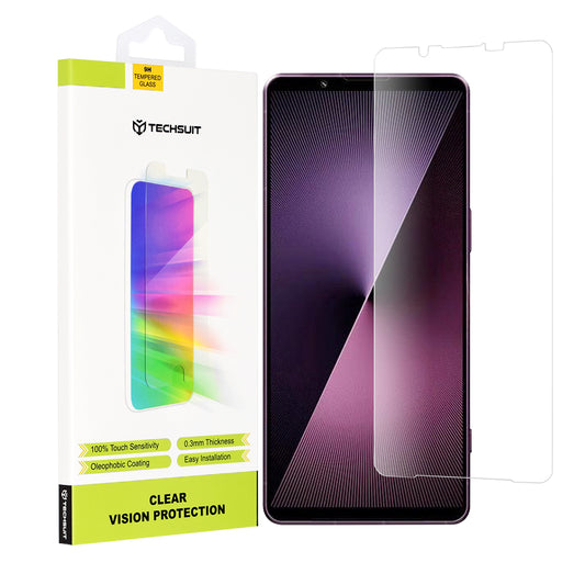 Techsuit Clear Vision képernyővédő fólia Sony Xperia 1 VII-hez, edzett üveg, teljes ragasztóval