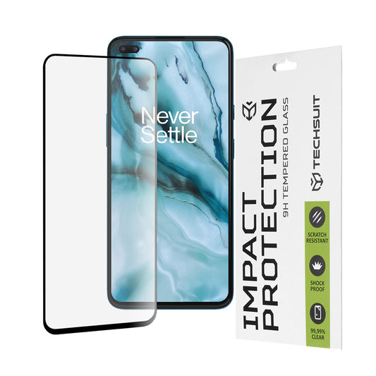 Techsuit M1 képernyővédő fólia OnePlus Nordhoz, edzett üveg, teljes ragasztó, 111D, fekete