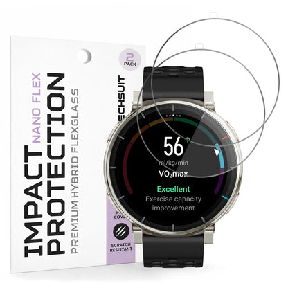 Techsuit Nano Flex védőfólia Amazfit Active 3 Premium készülékhez, Műanyag, 2 darabos készlet, Fekete