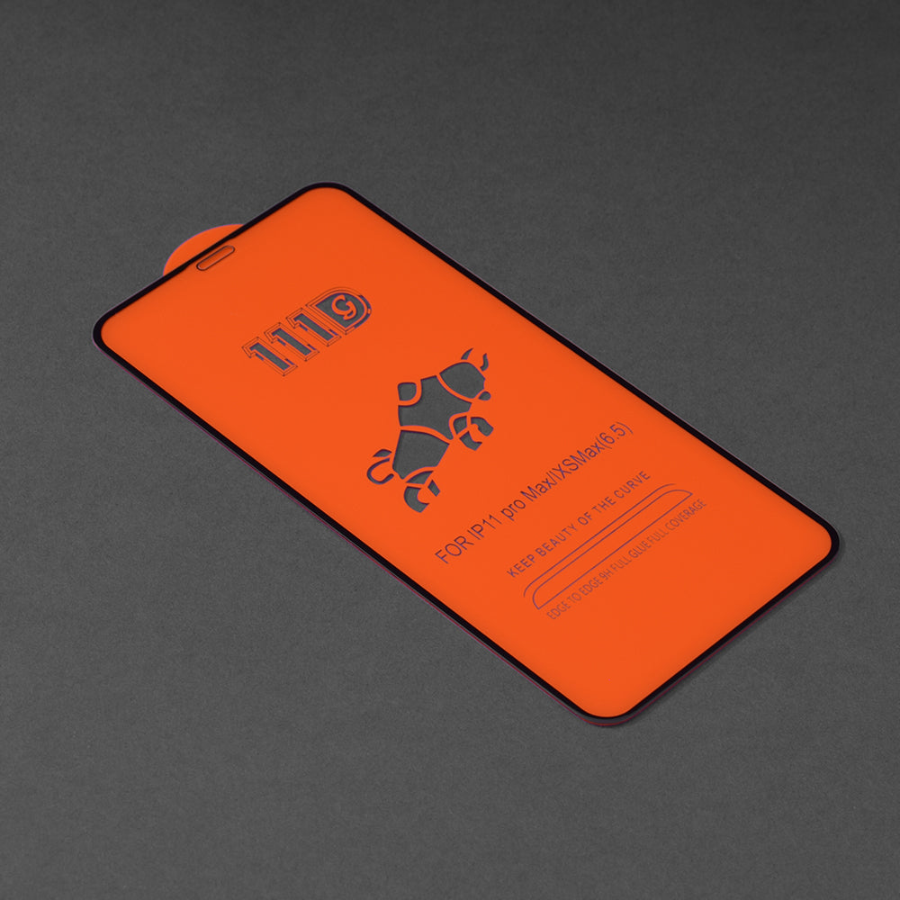 Techsuit képernyővédő fólia Apple iPhone 11 Pro Max / XS Max készülékhez, edzett üveg, teljes ragasztó, 111D, fekete
