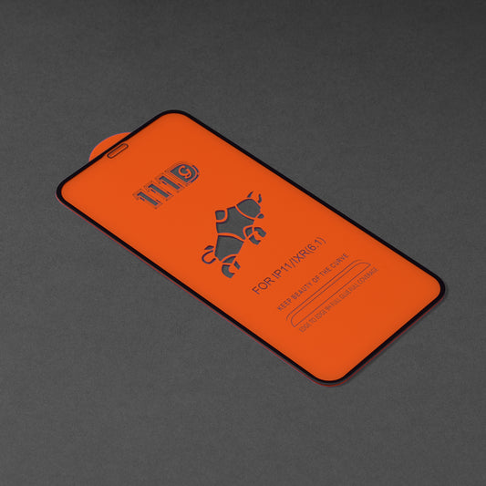 Techsuit képernyővédő fólia Apple iPhone 11 / XR készülékhez, edzett üveg, teljes ragasztó, 111D, fekete