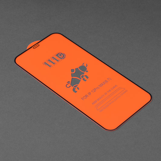 Techsuit képernyővédő fólia Apple iPhone 12 Pro Max-hoz, edzett üveg, teljes ragasztó, 111D, fekete