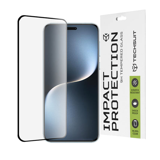 Techsuit képernyővédő fólia Honor Magic7 Pro-hoz, edzett üveg, teljes ragasztó, 111D, fekete