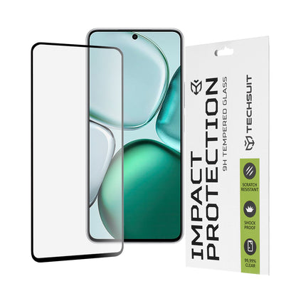 Techsuit képernyővédő fólia Honor X9c Smart készülékhez, edzett üveg, teljes ragasztó, 111D, fekete