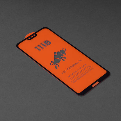 Techsuit képernyővédő fólia Huawei P20 Lite-hoz, edzett üveg, teljes ragasztó, 111D, fekete