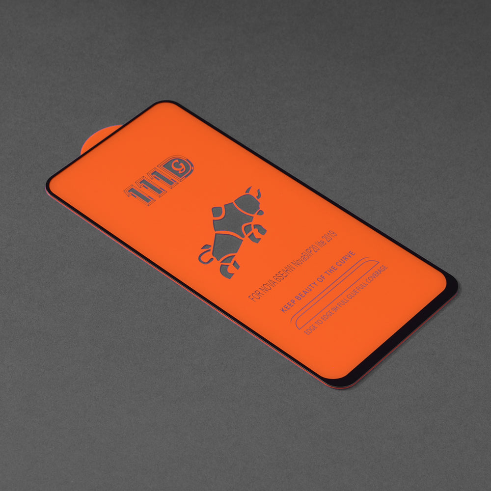 Techsuit képernyővédő fólia Huawei P40 lite 4G / P20 lite (2019) készülékhez, edzett üveg, teljes ragasztó, 111D, fekete