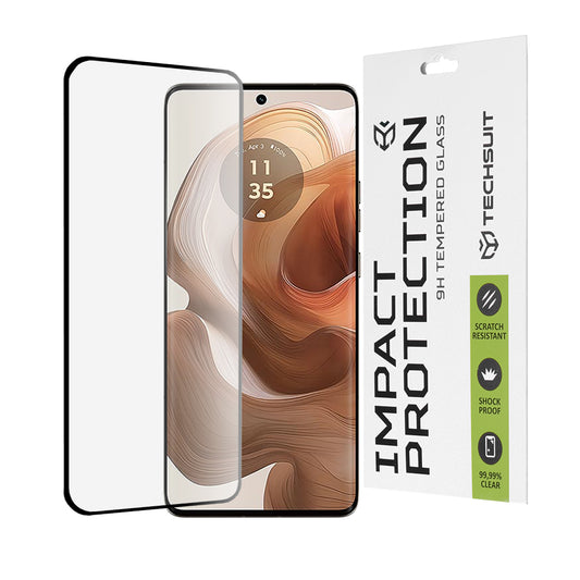 Techsuit képernyővédő fólia Motorola Edge 50 Ultra-hoz, edzett üveg, teljes ragasztó, 111D, fekete
