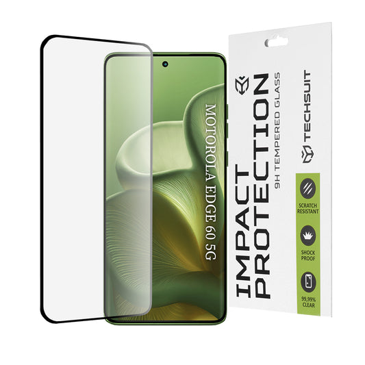Techsuit képernyővédő fólia Motorola Edge 60 Fusion / Edge 60 készülékhez, edzett üveg, teljes ragasztó, 111D, fekete