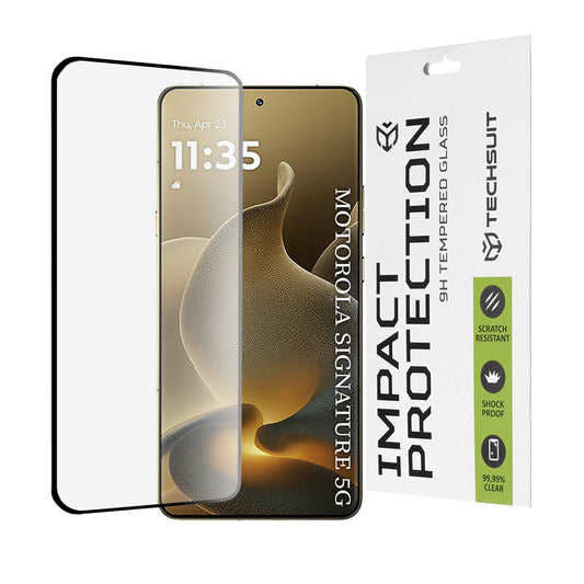 Techsuit képernyővédő fólia Motorola Edge 70 Ultra / Signature készülékhez, Edzett üveg, 111D, Teljes ragasztás, Fekete