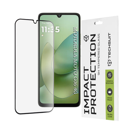 Techsuit képernyővédő fólia Motorola Moto G06 Power / G06 készülékhez, Edzett üveg, Teljes ragasztás, 111D, Fekete