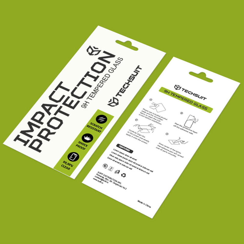 Techsuit képernyővédő fólia Motorola Moto G06 Power / G06 készülékhez, Edzett üveg, Teljes ragasztás, 111D, Fekete