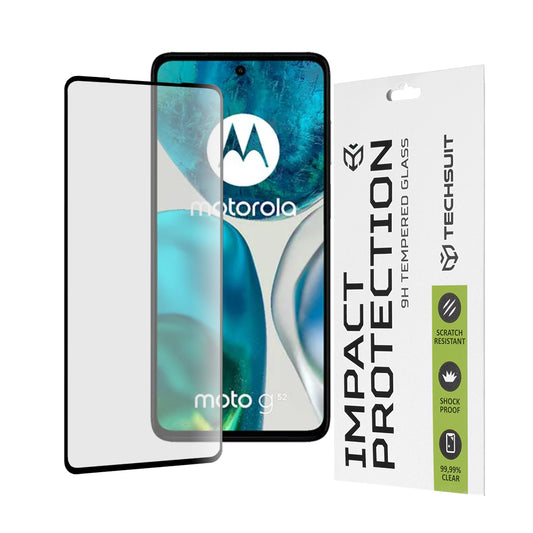 Techsuit képernyővédő fólia Motorola Moto G52 / G82 készülékhez, edzett üveg, teljes ragasztó, 111D, fekete