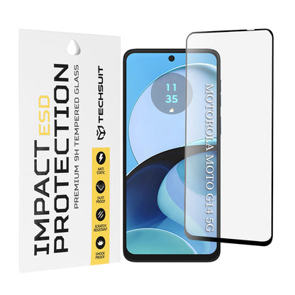 Techsuit képernyővédő fólia Motorola Moto G64 / G54 Power Edition / G14 / G54 készülékekhez, edzett üveg, teljes ragasztó, fekete