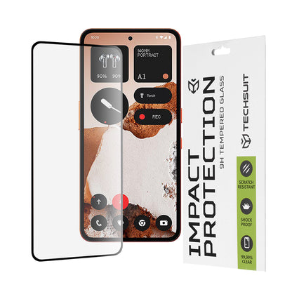 Techsuit képernyővédő fólia Nothing CMF Phone 2 Pro-hoz, edzett üveg, teljes ragasztó, 111D, fekete