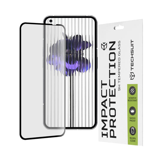 Techsuit képernyővédő fólia Nothing Phone (1) készülékhez, edzett üveg, teljes ragasztó, 111D, fekete