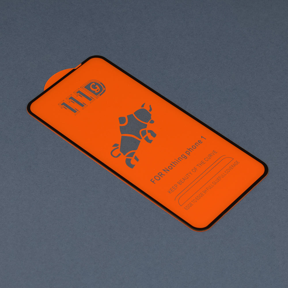 Techsuit képernyővédő fólia Nothing Phone (1) készülékhez, edzett üveg, teljes ragasztó, 111D, fekete