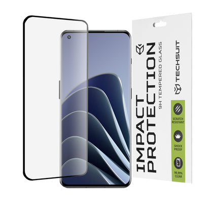 Techsuit képernyővédő fólia OnePlus Ace 2 Pro / Ace 2 / 11R / 11 / 10 Pro készülékekhez, edzett üveg, teljes ragasztó, 111D, fekete