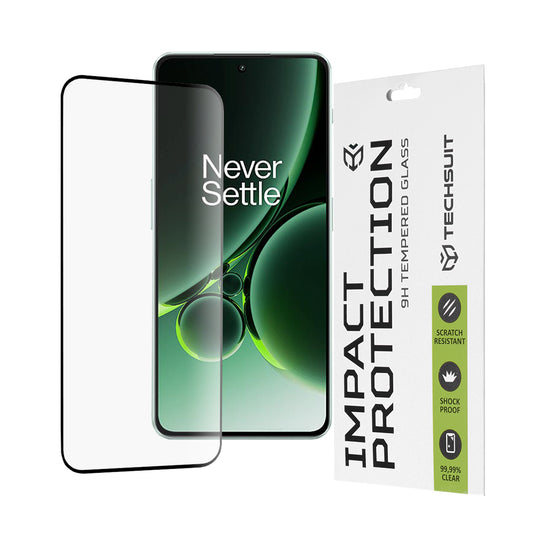 Techsuit képernyővédő fólia OnePlus Nord 3-hoz, edzett üveg, teljes ragasztó, 111D, fekete