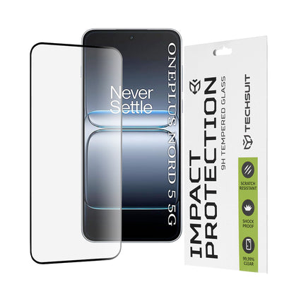 Techsuit Screen Protector Film for OnePlus Nord 5, Tempered Glass, Full Glue, 111D, Black
