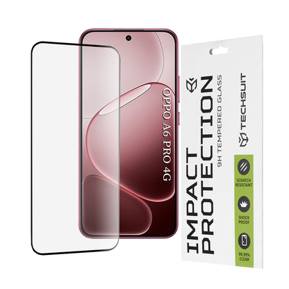 Techsuit képernyővédő fólia Oppo A6 Pro 5G / A6 Pro 4G készülékhez, Edzett üveg, Teljes ragasztás, 111D, Fekete