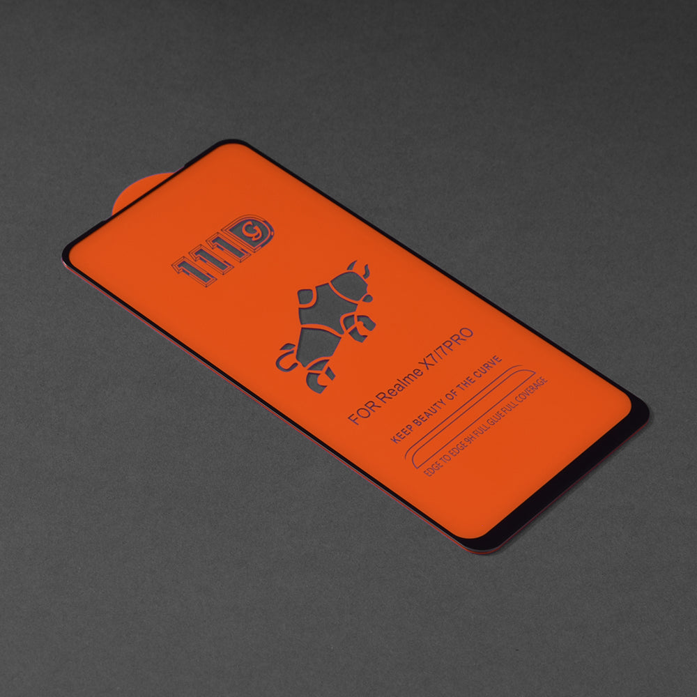 Techsuit képernyővédő fólia Oppo Reno4 Lite-hoz, edzett üveg, teljes ragasztó, 111D, fekete