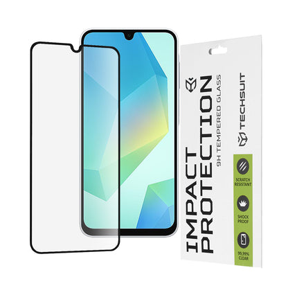 Techsuit képernyővédő fólia Samsung Galaxy A17 4G / A17 5G / A16 5G A166 / A16 4G A165 készülékekhez, edzett üveg, teljes ragasztó, 111D, fekete
