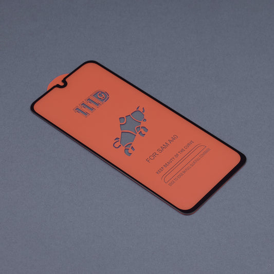 Techsuit képernyővédő fólia Samsung Galaxy A40 A405 készülékhez, edzett üveg, teljes ragasztó, 111D, fekete