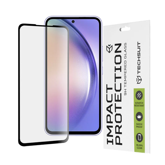Techsuit képernyővédő fólia Samsung Galaxy A54 A546 készülékhez, edzett üveg, teljes ragasztó, 111D, fekete