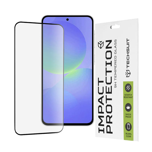 Techsuit képernyővédő fólia Samsung Galaxy A56 A566 / A36 A366 készülékhez, edzett üveg, teljes ragasztó, 111D, fekete