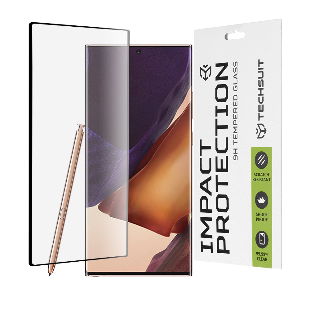 Techsuit képernyővédő fólia Samsung Galaxy Note 20 Ultra 5G N986 / Note 20 Ultra N985 készülékhez, edzett üveg, teljes ragasztó, 111D, fekete