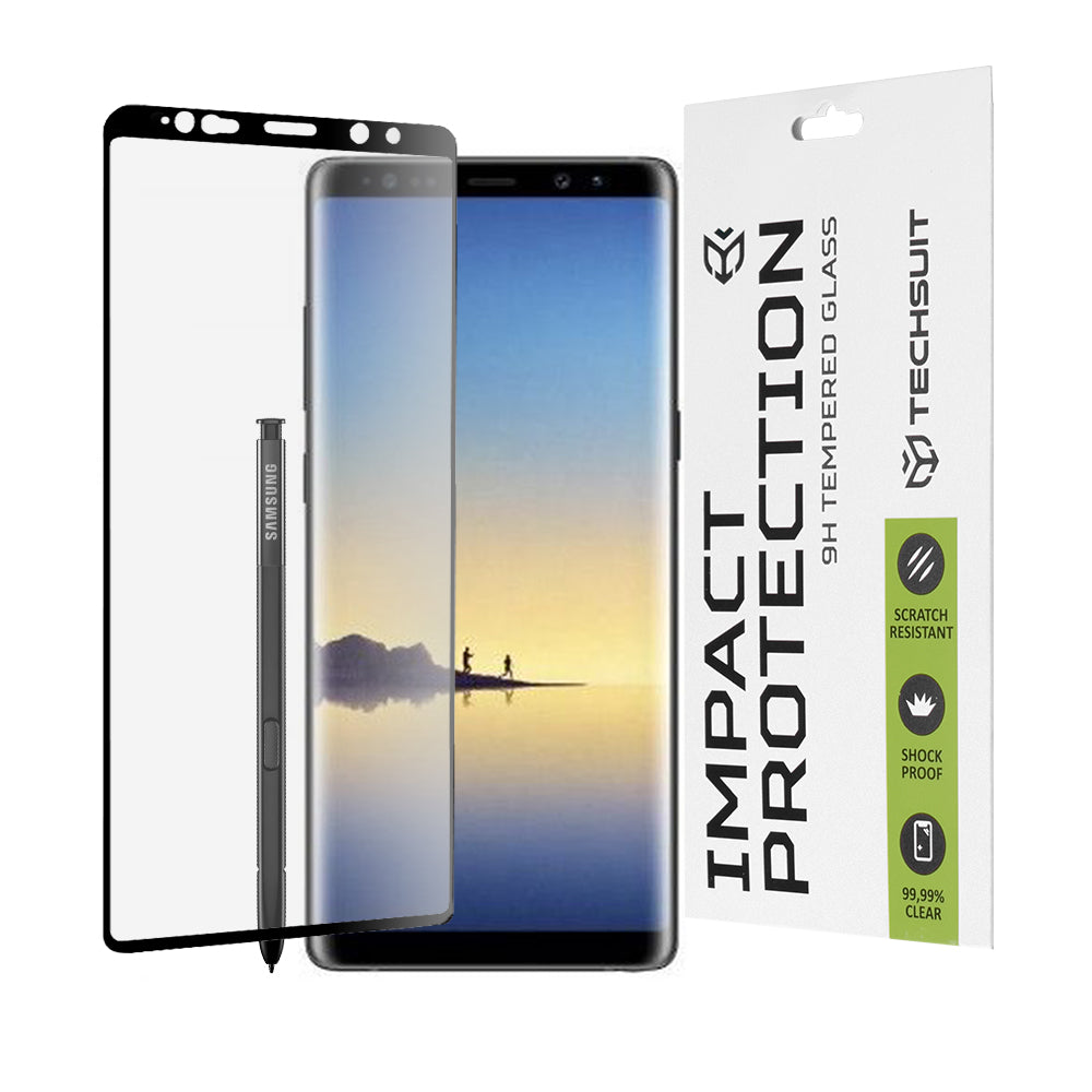 Techsuit képernyővédő fólia Samsung Galaxy Note 8 N950 készülékhez, edzett üveg, teljes ragasztó, 111D, fekete