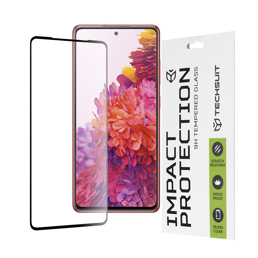 Techsuit képernyővédő fólia Samsung Galaxy S20 FE 2022 G781 / S20 FE 5G G781 / S20 FE G780 készülékhez, edzett üveg, teljes ragasztó, 111D, fekete