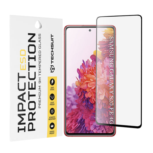 Techsuit képernyővédő fólia Samsung Galaxy S20 FE 2022 G781 / S20 FE 5G G781 / S20 FE G780 készülékhez, edzett üveg, teljes ragasztó, fekete