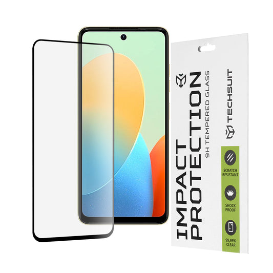 Techsuit képernyővédő fólia Tecno Spark 20 / Spark Go 2024 / Spark 20C / Smart 8 / Hot 40i készülékekhez, edzett üveg, teljes ragasztó, 111D, fekete