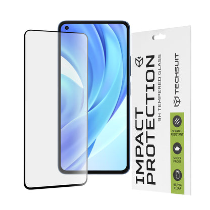 Techsuit képernyővédő fólia Xiaomi 11 Lite 5G NE / Mi 11 Lite 5G / 11 Lite készülékhez, edzett üveg, teljes ragasztó, 111D, fekete