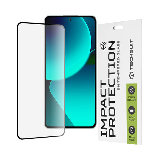Techsuit képernyővédő fólia Xiaomi 13T Pro / 13T készülékhez, edzett üveg, teljes ragasztó, 111D, fekete