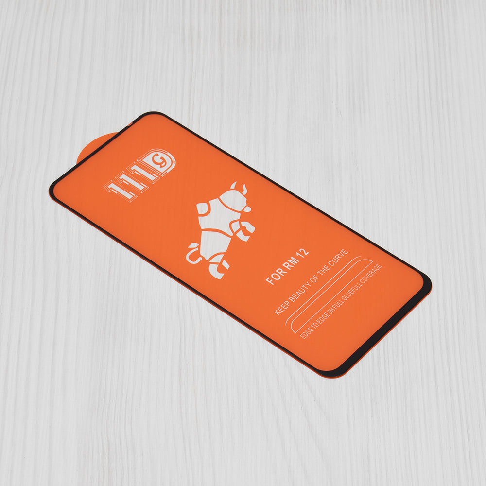 Techsuit képernyővédő fólia Xiaomi Poco M6 4G / Redmi 13 / 12 5G / 12 készülékekhez, edzett üveg, teljes ragasztó, 111D, fekete