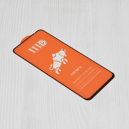 Techsuit képernyővédő fólia Xiaomi Poco M6 4G / Redmi 13 / 12 5G / 12 készülékekhez, edzett üveg, teljes ragasztó, 111D, fekete