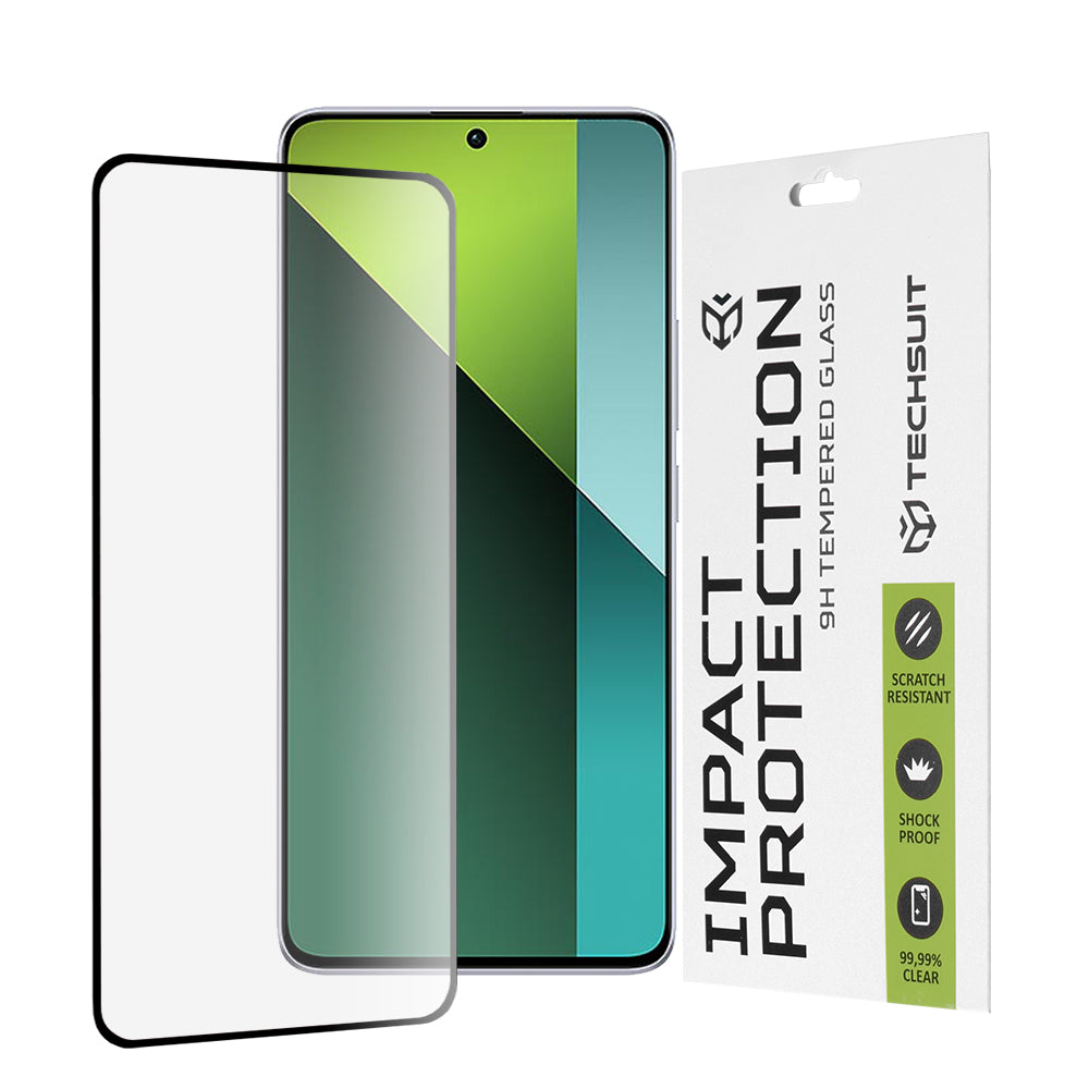 Techsuit képernyővédő fólia Xiaomi Poco X6 / Redmi Note 13 Pro 5G készülékhez, edzett üveg, teljes ragasztó, 111D, fekete
